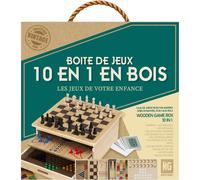 Coffret de jeux de société - Bois - Echecs - Dame - Petits chevaux - Jeu de l'Oi