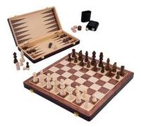 Coffret de Jeux d'échecs / Backgammon réversible en Bois - Plateau Pliant - Pièces incluses 38,5 cm G