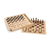 Coffret de Jeux d'Échecs et de Dames en Bois Made in France