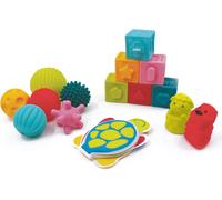 Coffret De Jouets D'Éveil Bébé-Dès 10 Mois-Développe Le Bien-Être,Le Toucher,La Découverte&La Réflexion-6 Cubes,6 Balles Sensorielles,1 Livre&2 Animaux Rigolos Pour Le Bain