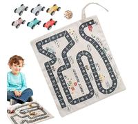 Coffret De Jouets en Bois - Voiture De Course Labyrinthe, Tapis De Jeu | Kit De Véhicule Éducatif, Jeu d'apprentissage Logique, Jeu Interactif Familial, Activité pour Enfant, Petite Voiture De Course