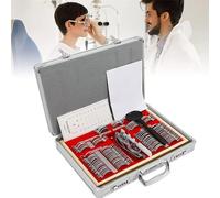 Coffret de lentilles d'essai optiques, monture de lentilles d'essai, kit d'ophtalmologie et d'optométrie professionnel, 104 pièces, verres de lunettes pour test de vision, coffret en alumini