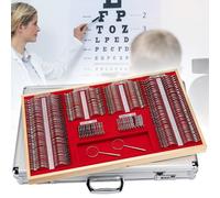 Coffret de lentilles d'essai optiques pour l'ophtalmologie et l'optométrie, 266 pièces avec montures métalliques, kit essentiel pour le diagnostic des troubles de la réfraction et les tests