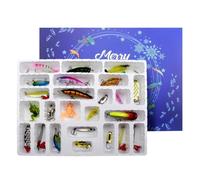Coffret de Leurres de Pêche de Noël, Calendrier de l'Avent Poisson Noël, Leurres de Poisson Kit Spinnerbaits, Boîtes de Leurres de Pêche Mystères de Noël pour Pêcheurs, Cadeau Parfait