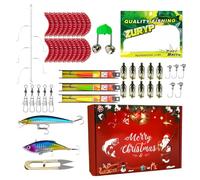 Coffret de Leurres Ensemble d Accessoires de Pêche pour Cadeau de Noël | Coffret de Matériel de Pêche avec Appâts Pour La Saison Des Fêtes En Le Camping En Plein Air Les Rivières Les Lacs Et Les É
