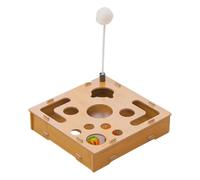 Coffret de Lime à Griffes pour Chat | Planche d'Enrichissement en Bois avec Labyrinthe - Puzzle à Griffes pour Chat avec Une Balle et Une Clochette,pour Animaux de Compagnie Jeu d'Intérieur à la