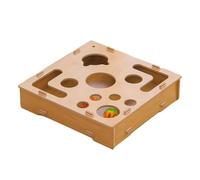 Coffret de Lime à Griffes pour Chat - Planche en Bois de Stimulation Animale | Boîte à Casse-tête Grattoir avec Balle Grelot | pour Maison Jeu Intérieur Chat Chiot Chien Lapin