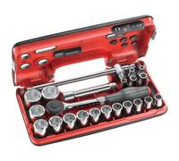 Coffret de clé à cliquet manche rotatif DBOX FACOM S.360DBOX4PB avec douilles 1/2'' 6 pans (22 pièces)