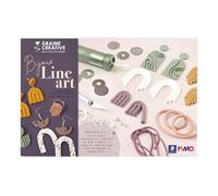 Coffret de loisirs créatifs - FIMO - Bijoux Line art - Multicolore - 12 pains de FIMO - 19 formes d'extrusion