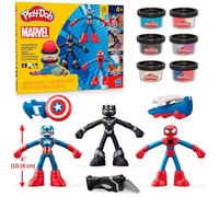 Coffret de loisirs créatifs - Play-Doh - Marvel - Super-héros - Figurines flexibles - 170 g de pâte à modeler