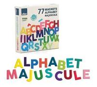 Vilac Magnets alphabet majuscules 77 pcs en bois Jeux créatifs et d'éveil dès 3 ans Beige