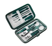 Coffret de manucure 19 pièces, ensemble de pédicure professionnel en acier inoxydable, coupe-ongles avec étui de transport, cadeau créatif, vert 10, h