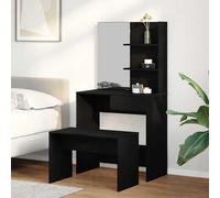 Coffret de maquillage avec étagère Chêne noir 74.5 x 40 x 141 cm