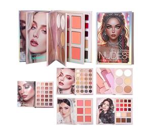 Coffret de Maquillage Fashion en Livre - Coffret Maquillage Portable - Highlighter longue tenue,Pour Étudiants, Voyageurs, Débutants, Quotidien, Fêtes, Mariage Et