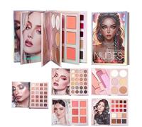 Coffret de Maquillage Fashion en Livre,Coffret Maquillage Portable | Palette de Contour Visage | pour Étudiants Voyageurs Débutants Artistes Mariées Fêtes Mariage Événements Spéciaux Soirée Romantique