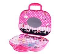Coffret de maquillage pour enfants, coffret princesse, rouge à lèvres non toxique, vernis à ongles, jouets pour filles, valise rose