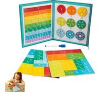 Coffret De MathéMatiques MagnéTiques - 102 PièCes, Jeu De Manipulation MathéMatique avec Tuiles De Fractions Et Aimants De 10 Couleurs Vives, pour Une Lecture Claire Et Facile,1pcs