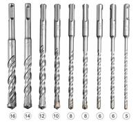 Coffret de mèches et burins SDS-Plus - Lot de 9 forets 5-16mm pour béton pierre céramique - Acier au carbure tête en X