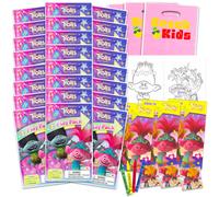 Coffret de mini-cadeaux de f te Trolls DreamWorks pour enfants - Lot de 24 mini-jeux Trolls emporter avec coloriages et plus encore (Fourniture