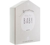 Coffret de naissance : boite à souvenirs + cadre photo - TAUPE et VERT Taupe