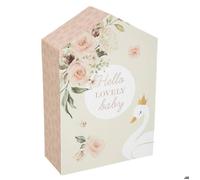 Coffret de naissance maison ""Cygne"" rose H30,5cm - Atmosphera createur d'interieur