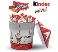 Coffret de Noël garni de 45 chocolats KINDER Schokobons, Mini-Bueno & DAIM | Cadeau Idéal pour les Fêtes