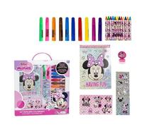 ARTESANÍA CERDÁ Set de papeterie inspiré par Minnie - Rose - Cahier à colorier, feutres, autocollants