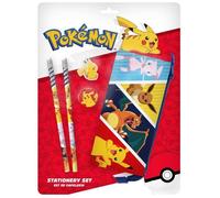 CyP Brands Set papeterie Pokémon – trousse triple, crayons, produit officiel, multicolore