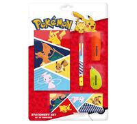 Coffret de papeterie - Cyp Brands Pokémon - Thème Pokémon - Bloc-notes, stylo, surligneur, correcteur - 19x2x28 cm