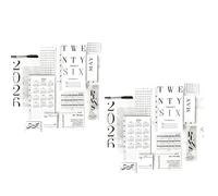 Coffret de papeterie de luxe pour agenda 2026 à faire soi-même - Kit agenda 2026 avec couvertures premium, stylos gel cristal, marque-pages magnétiques, calendriers, stickers (2 PCS)