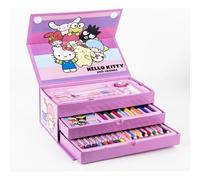 Coffret de papeterie Hello Kitty à colorier avec marqueurs et accessoires | Kit créatif Hello Kitty pour enfants : peinture, décoration et organisation des fournitures scolaires