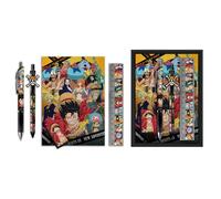 Coffret de Papeterie - One Piece - 5 Pièces - Boîte de rangement - Carnet de notes - Stylos billes
