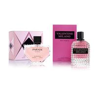 Coffret De Parfums Pour Femme Valentine Milano & Parade Eau De Parfum Notes D'ambre Cologne Florale Avec Cassis, Jasmin Et Bois De Gaïac Parfum Luxueux Longue Durée (3,4 Oz/100 Ml X 2 Pièces)