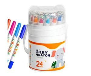 Coffret de Pastels Gras Lavables - 24 Stylo Pastel Amusants et Faciles à Estomper, Set Artistique pour, Adolescents | Pour Salle de Classe, Bureau, Activités Manuelles, Fête, Art Thérapie, Des