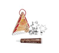 Coffret de pâtisserie - SCRAP COOKING - Mon Sapin de Noël - 5 emporte-pièces inox - Stylo chocolat - Multicolore