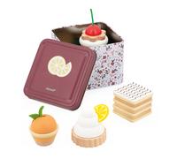 JANOD - Coffret en Métal Twist - 1 Boîte en Métal + 4 Pâtisseries en Bois et Feutrine - Jouet d'Imitation et Imagination - Dès 3 Ans, J06627