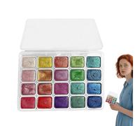 Coffret De Peinture À L'Aquarelle - Set de 20 Couleurs - Fournitures Portatives de Papeterie Créative Pailletée pour Artistes Amateurs