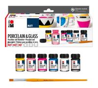 Coffret de peinture acrylique pour porcelaine et verre - MARABU - Starterset 6 couleurs - Finition mate