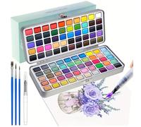 Coffret de peinture aquarelle - 100 couleurs - Comprend peintures, pinceaux et feutres - Convient aux débutants et aux adultes