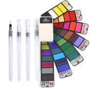 Coffret de peinture aquarelle MEEDEN 42 couleurs assorties Kit de peinture de voyage avec 4 pinceaux pour peinture en plein air