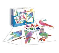 coffret de peinture aquarelle pour enfants - SENTOSPHERE - Aquarellum Junior Perroquets - 4 tableaux sertis