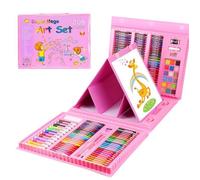 Coffret de peinture et de dessin pour enfants, 208 pièces, Crayons de couleur, Pastels à l'huile, Peintures,40,5x30,3x5, ETIQUETTE
