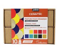 Coffret de peinture - PEBEO - Ceramic - 10 pots de 45 ml - Livret d'inspiration - Accessoires inclus