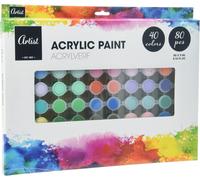 Coffret de peintures acryliques pour débutants et professionnels - 80 x 5 ml - Couleurs vives d'artistes pour la peinture acrylique - différentes couleurs vives pour la peinture acrylique