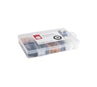 Rayher 14860576 Perles en silicone, bte 61pcs+cordon d'enfilage, noir métallique