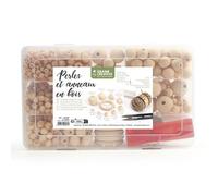 Coffret de perles et anneaux en bois - GRAINE CREATIVE - 747 pcs - Beige - Mixte - DIY