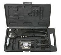 Coffret de pinces à rivets, écrous aveugles (insert) et chevilles tête pivotante