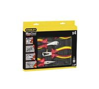STANLEY 4-84-489 Coffret de 4 Pinces Isolées 1000 V - Poignée Bi matière Certifié 1000V - Taillant Trempés Haute Fréquence - Normes en 60900, Iec/CEI 900, Vde 0680 multicolore