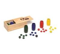 Coffret de Pions et dès en bois pour jeu des petits chevaux ou Parchis 4 joueurs