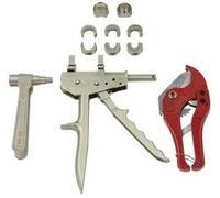 COFFRET DE PLOMBIER PINCE A SERTIR AVEC RACCORDS A GLISSEMENT POUR TUBE PER PLOMBERIE